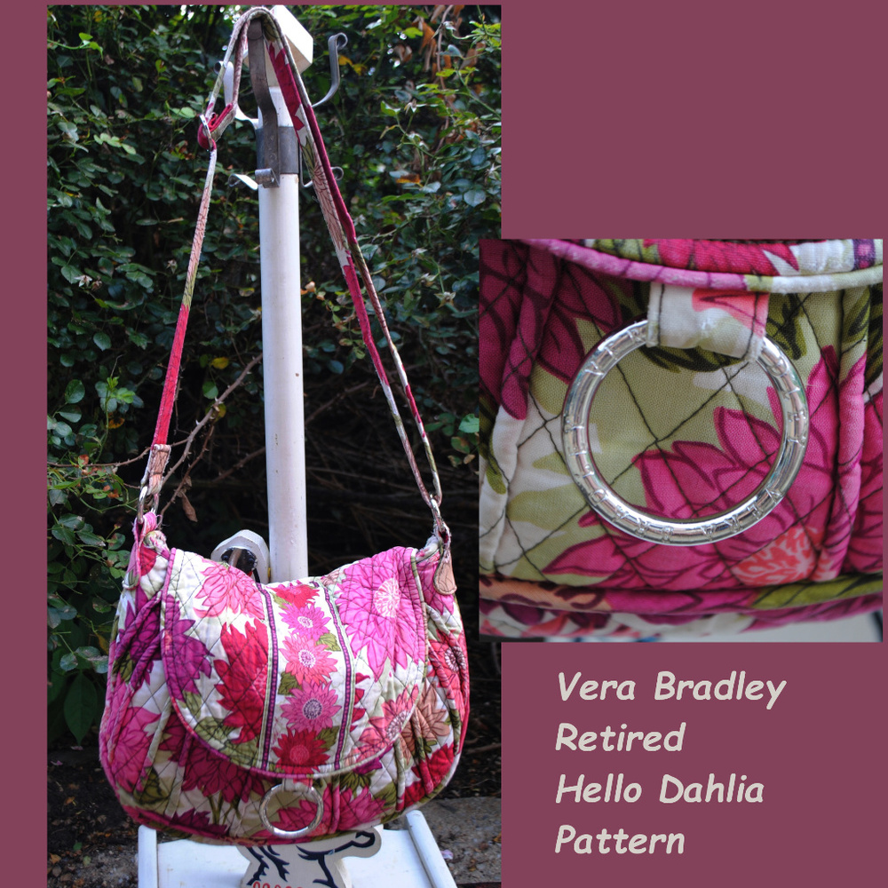 VERA BRADLEY Ret'd Hello Dahlia Saddle Up Crossbdy